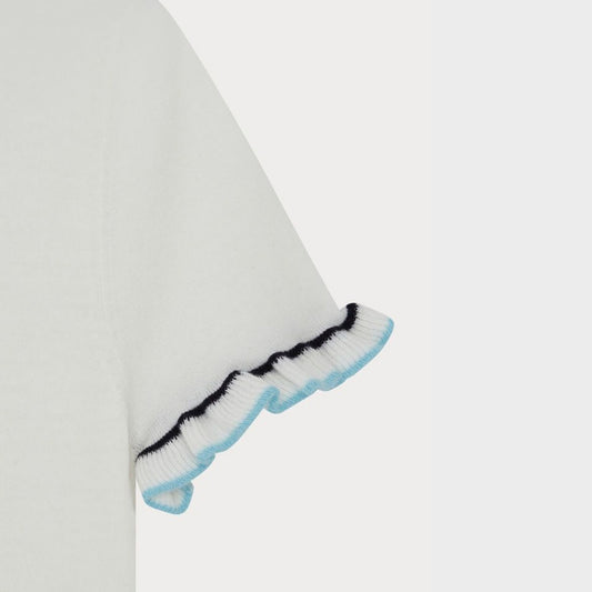 - Knitted Short Sleeve T-Shirt - Off White