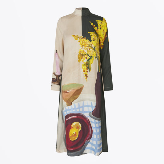 - Viscose Midi Dress - Lemons On A Plate