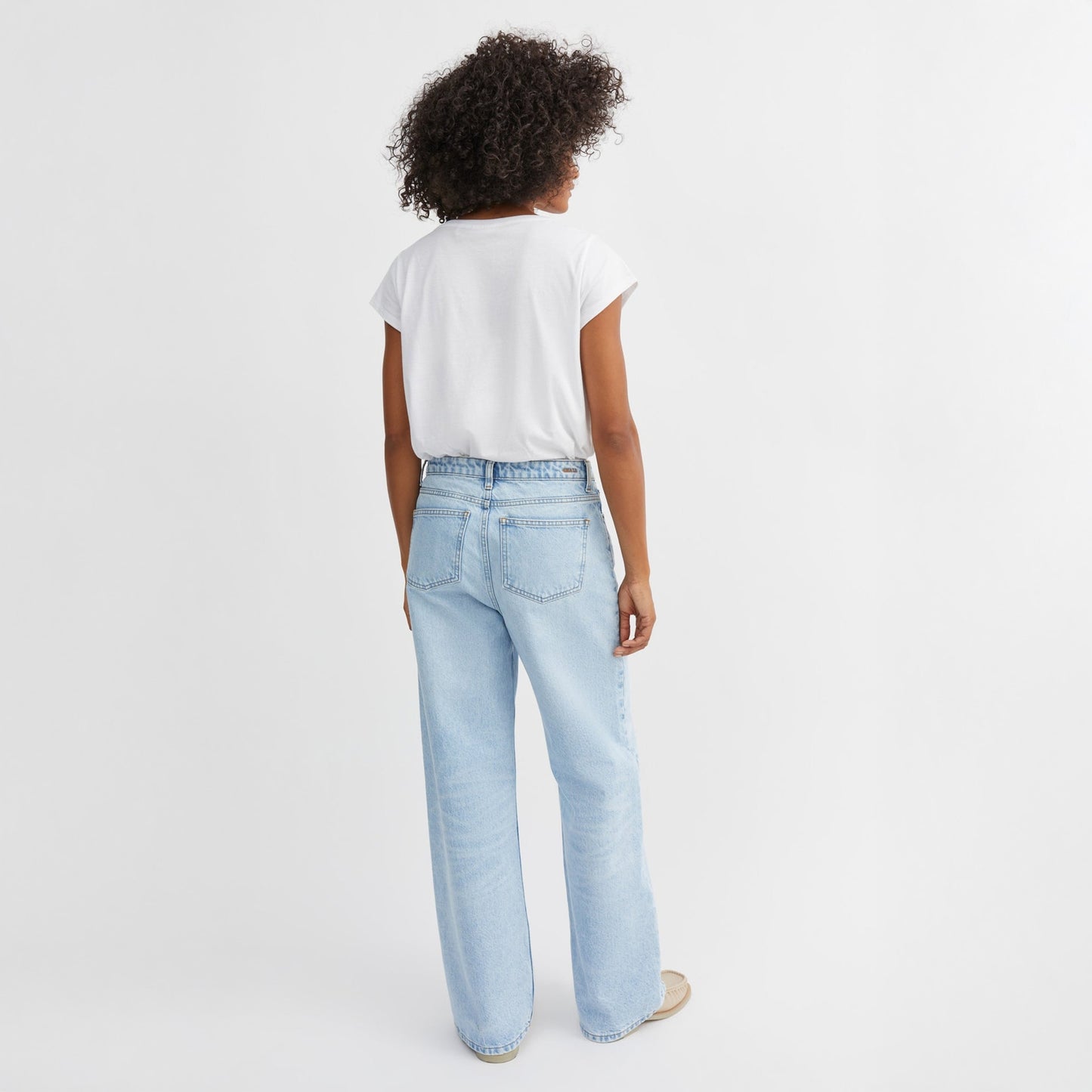 - Willow Wide Leg Jeans - Worn Light Blue