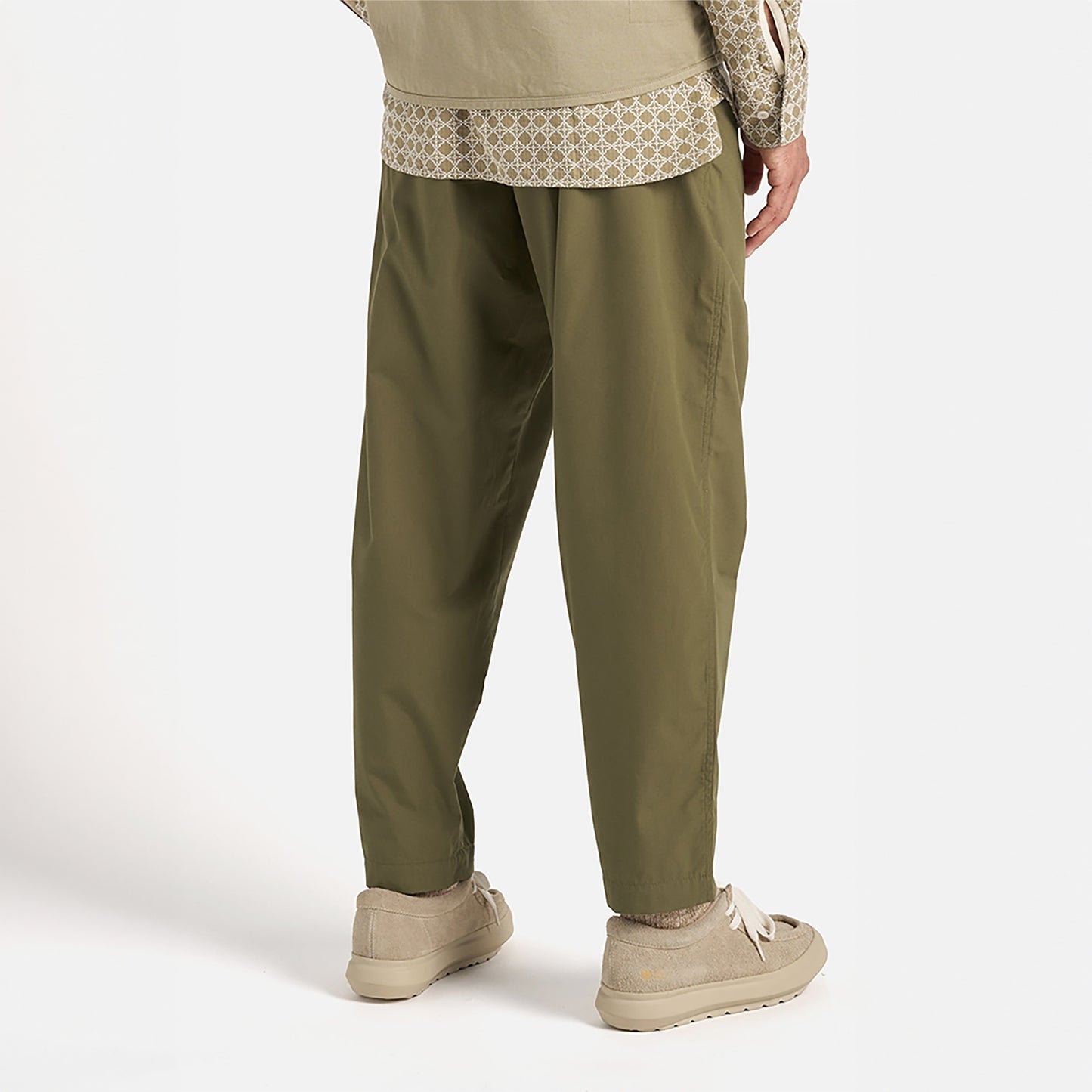 - Pleated Track Pant in Olive Recycled Polytech