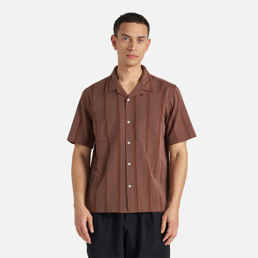 - Sal Road Shirt in Brown Kantha Stripe