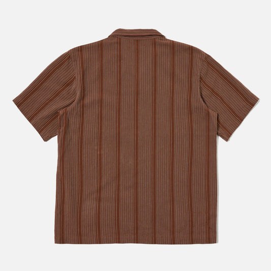 - Sal Road Shirt in Brown Kantha Stripe
