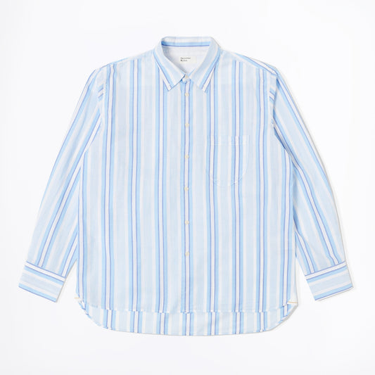 - Lazy Day Shirt in White/Blue Pop Stripe Two