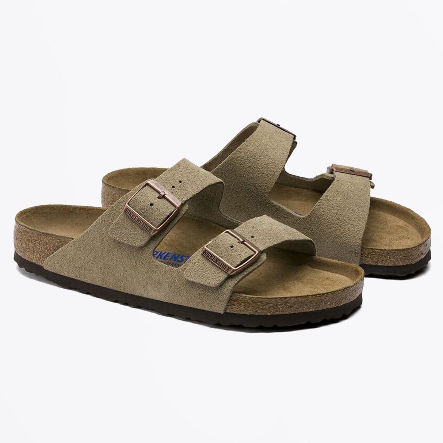 - Arizona Soft Footbed Suede Leather Sandals - Taupe