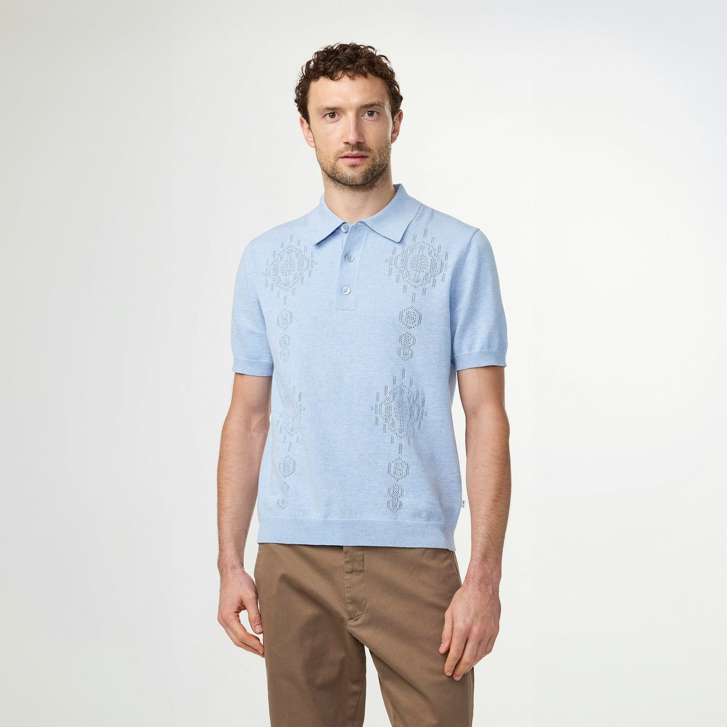 - Thor Textured Polo - Cerulean