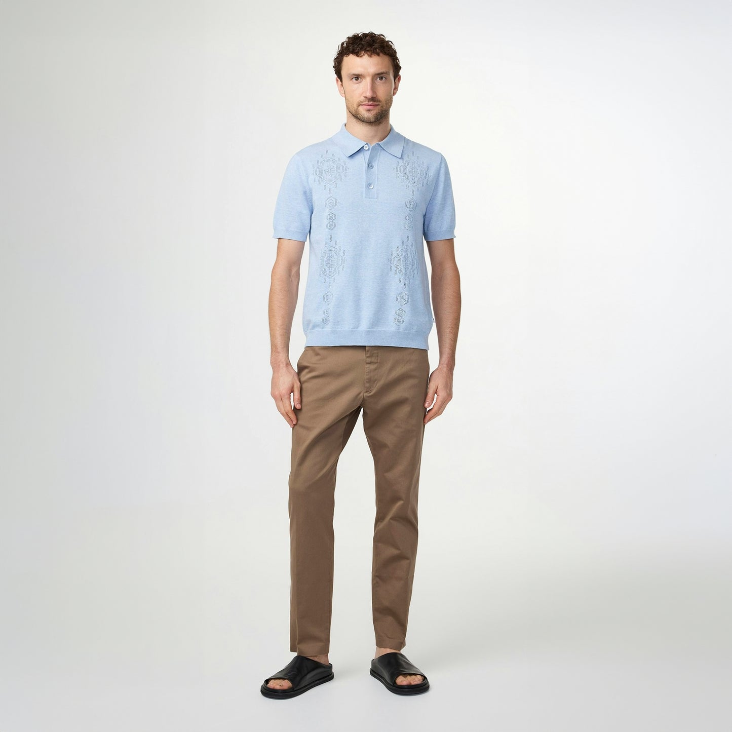 - Thor Textured Polo - Cerulean