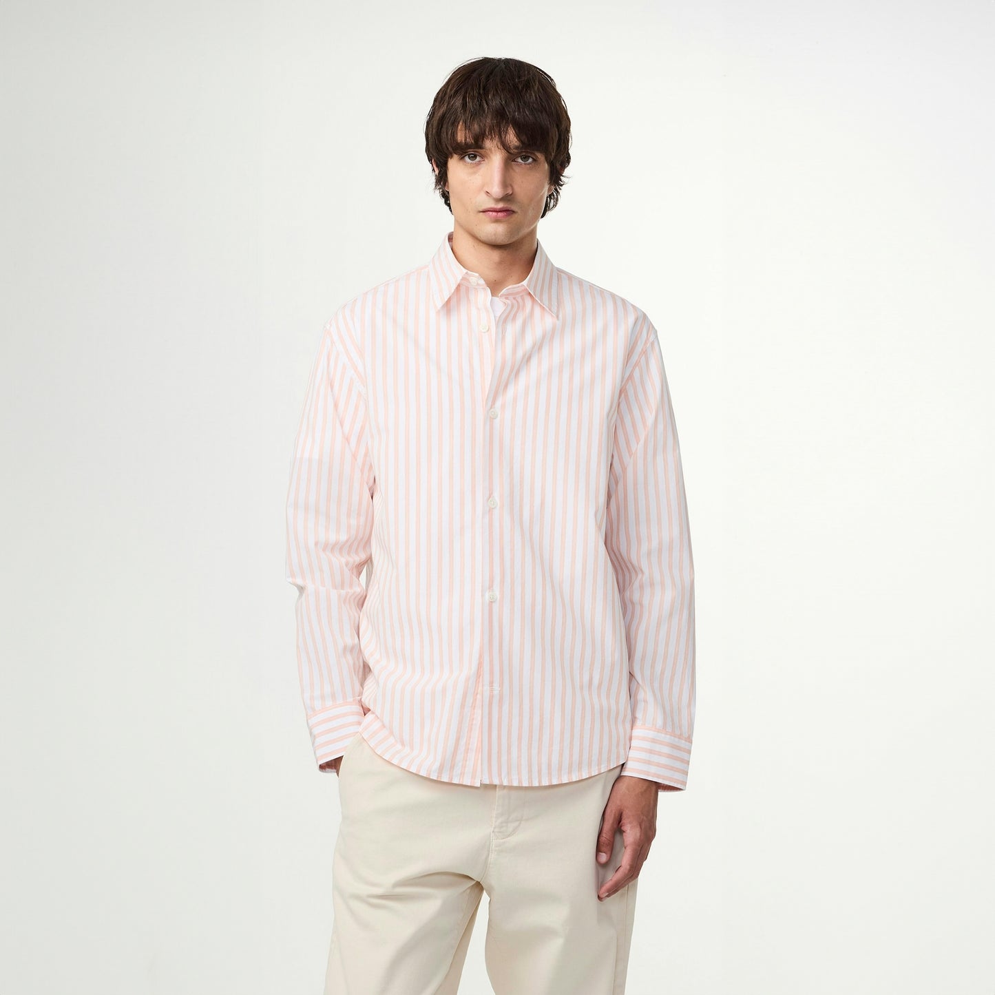 - Freddy Lightweight Shirt - Terracotta Stripe