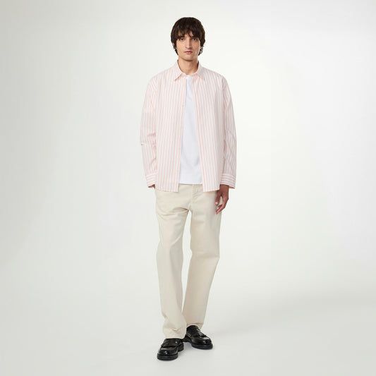 - Freddy Lightweight Shirt - Terracotta Stripe