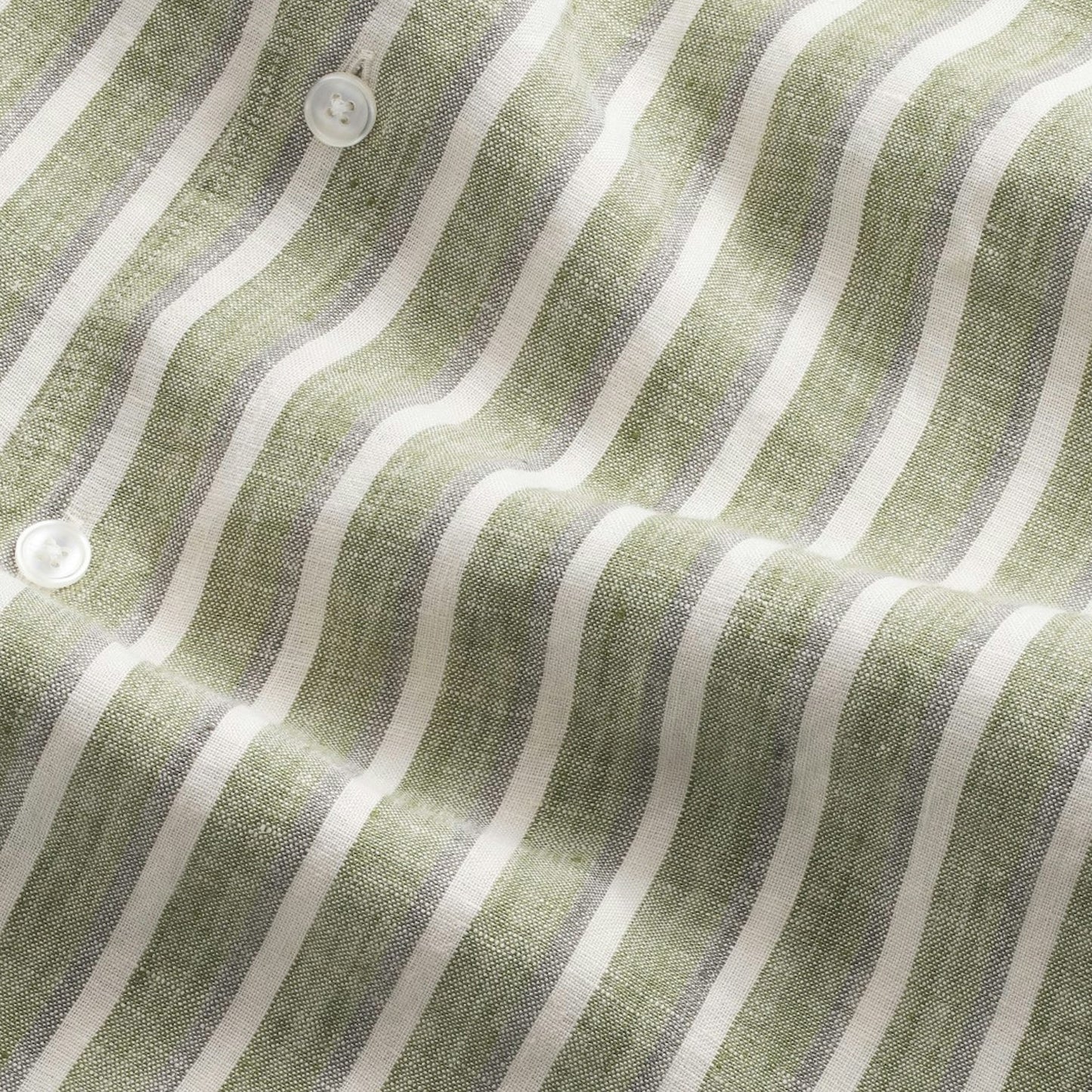 - Enzo Linen Shirt - Green Stripe