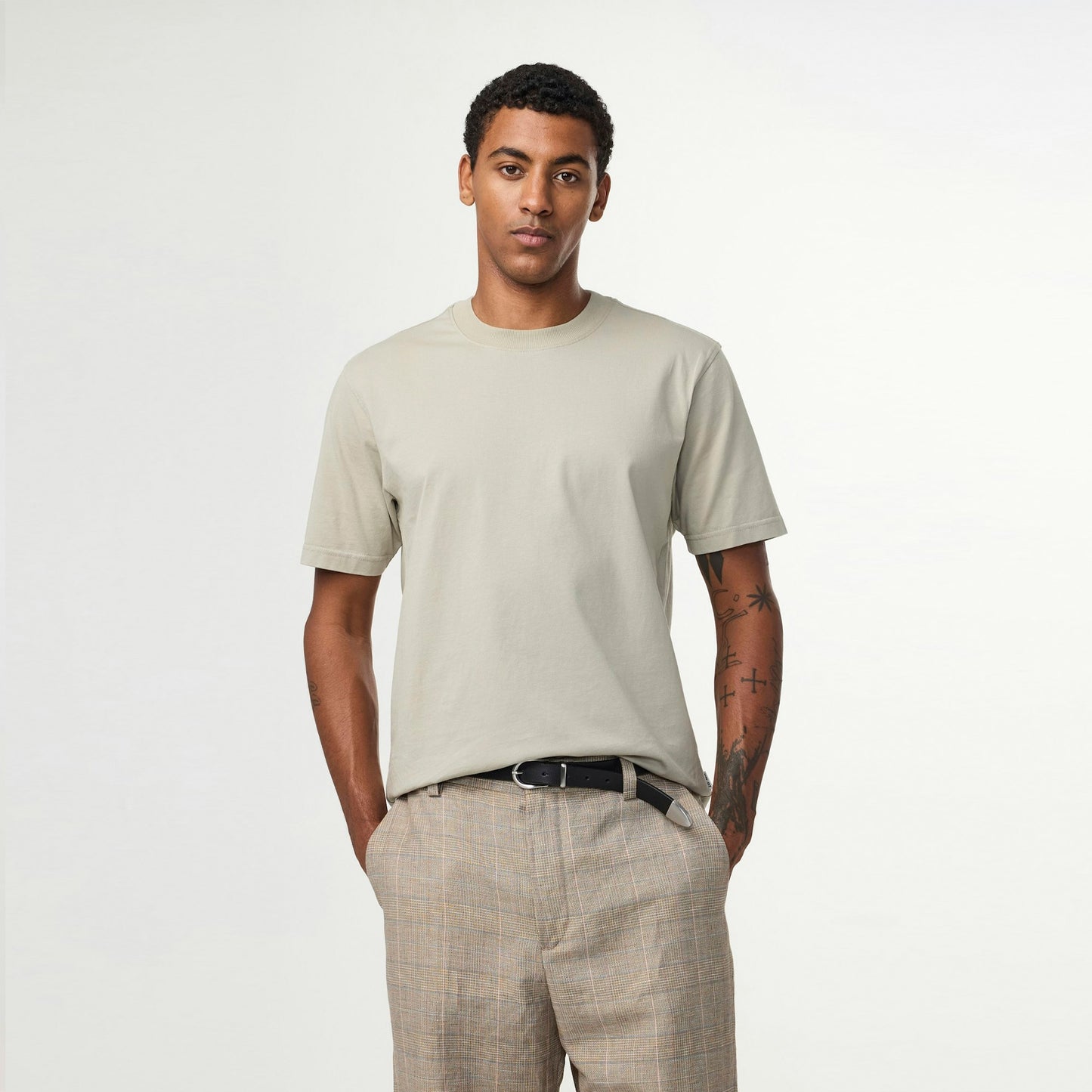 - Adam Casual Pima Cotton Tee - Fog