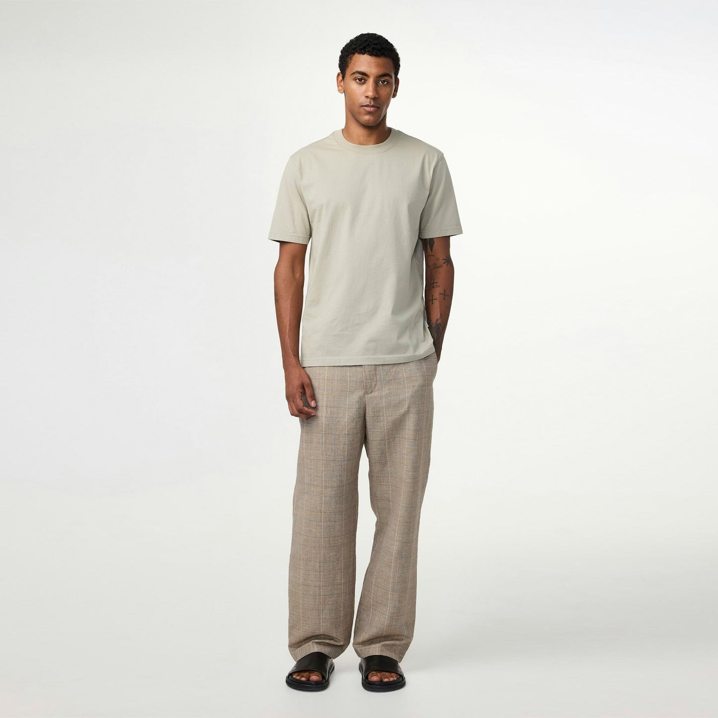 - Adam Casual Pima Cotton Tee - Fog