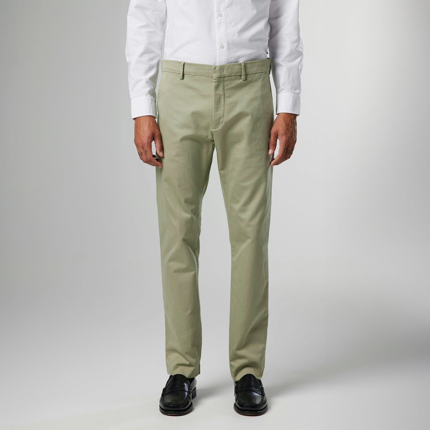 - Theo Classic Slim Fit Trousers - Capers