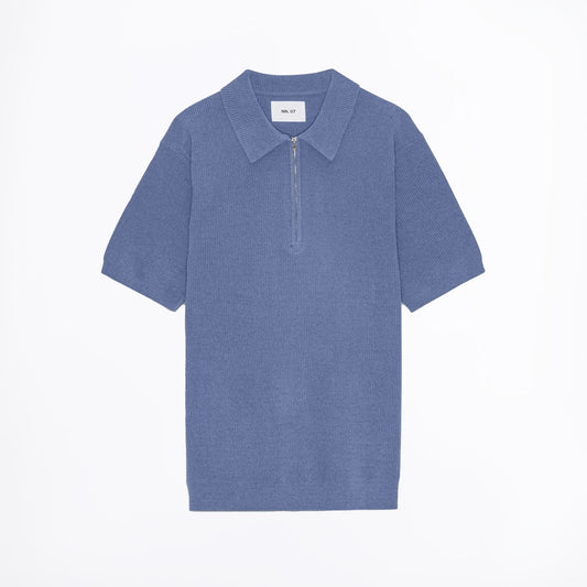 - Danny Ultra Soft Zip Polo - Bering Sea