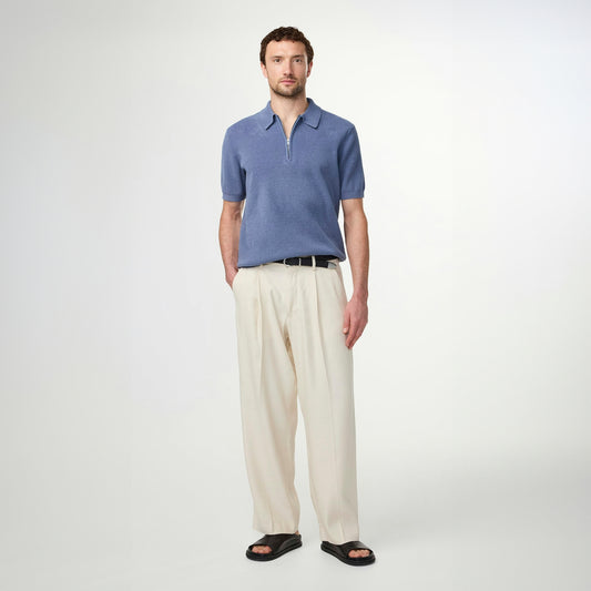 - Danny Ultra Soft Zip Polo - Bering Sea