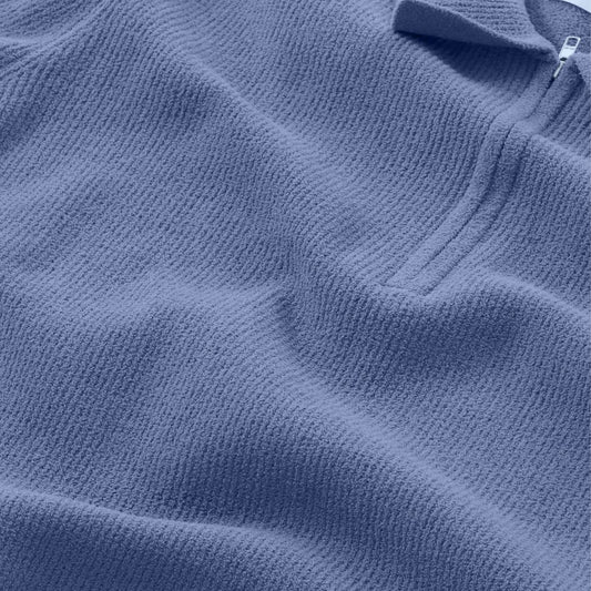 - Danny Ultra Soft Zip Polo - Bering Sea