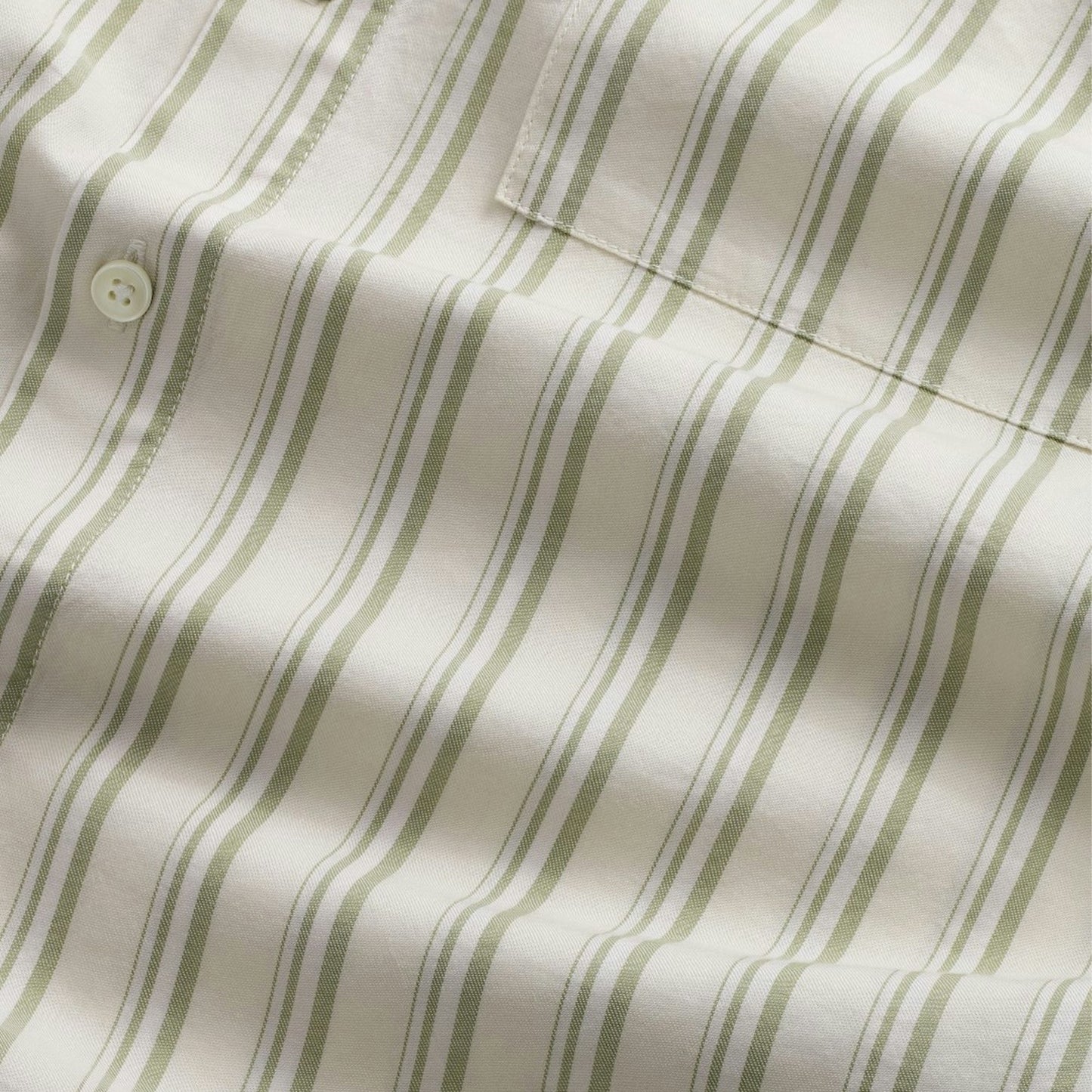 - Arne Button Down Shirt - Moss Stripe