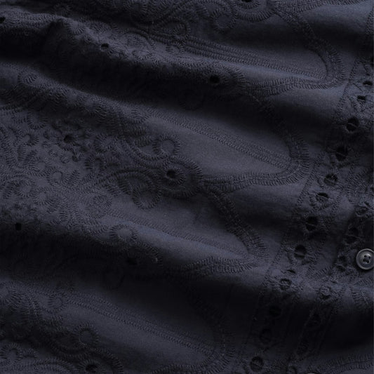- Julio Embroidery Shirt - Navy Blue