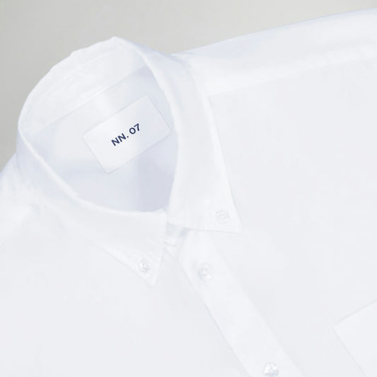 - Arne Button Down Soft Twill Shirt - White
