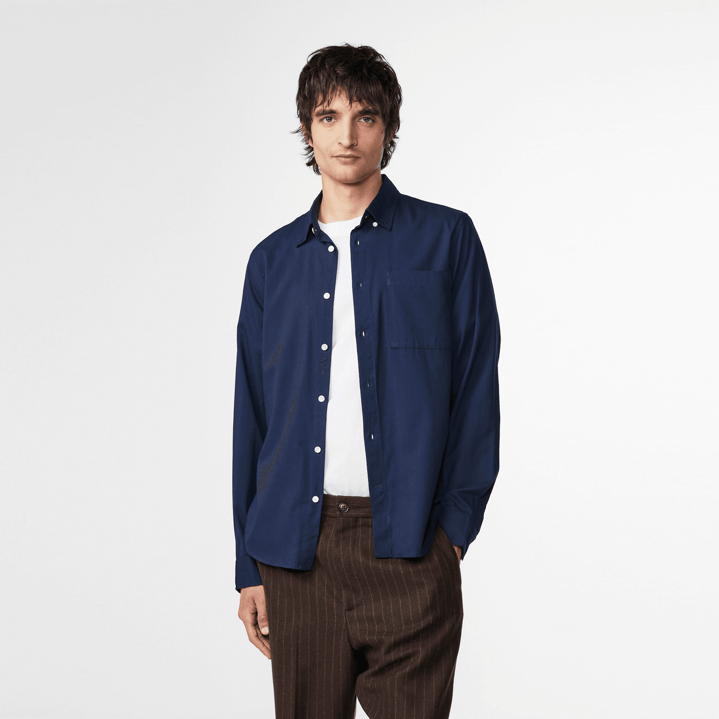 - Arne Button Down Shirt - Navy Blue