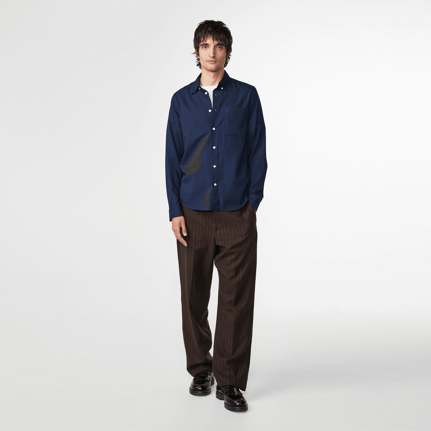 - Arne Button Down Shirt - Navy Blue