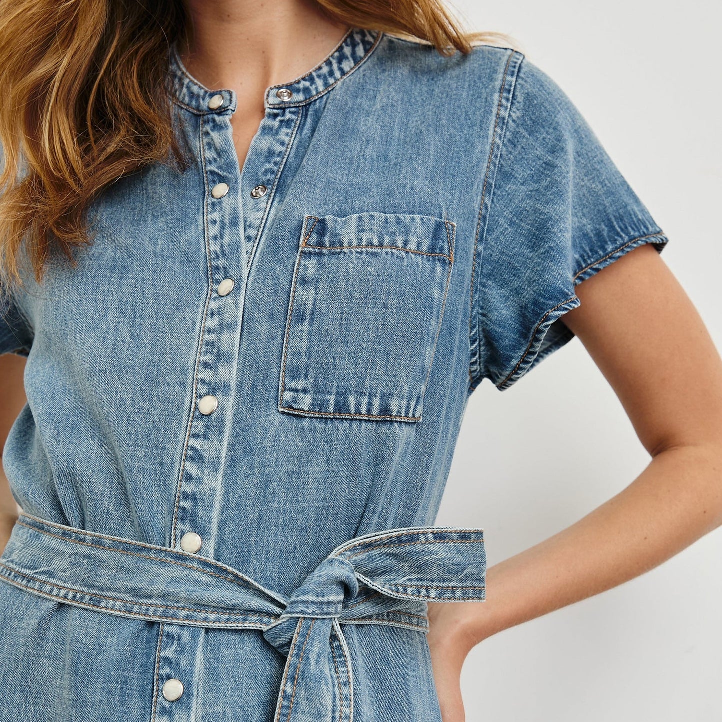 - Kahlo Dress - Mid Blue