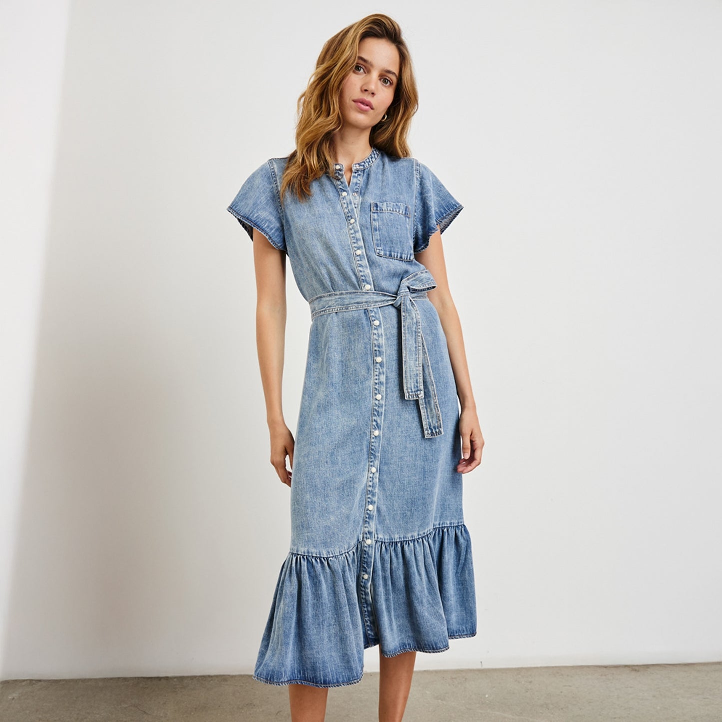 - Kahlo Dress - Mid Blue