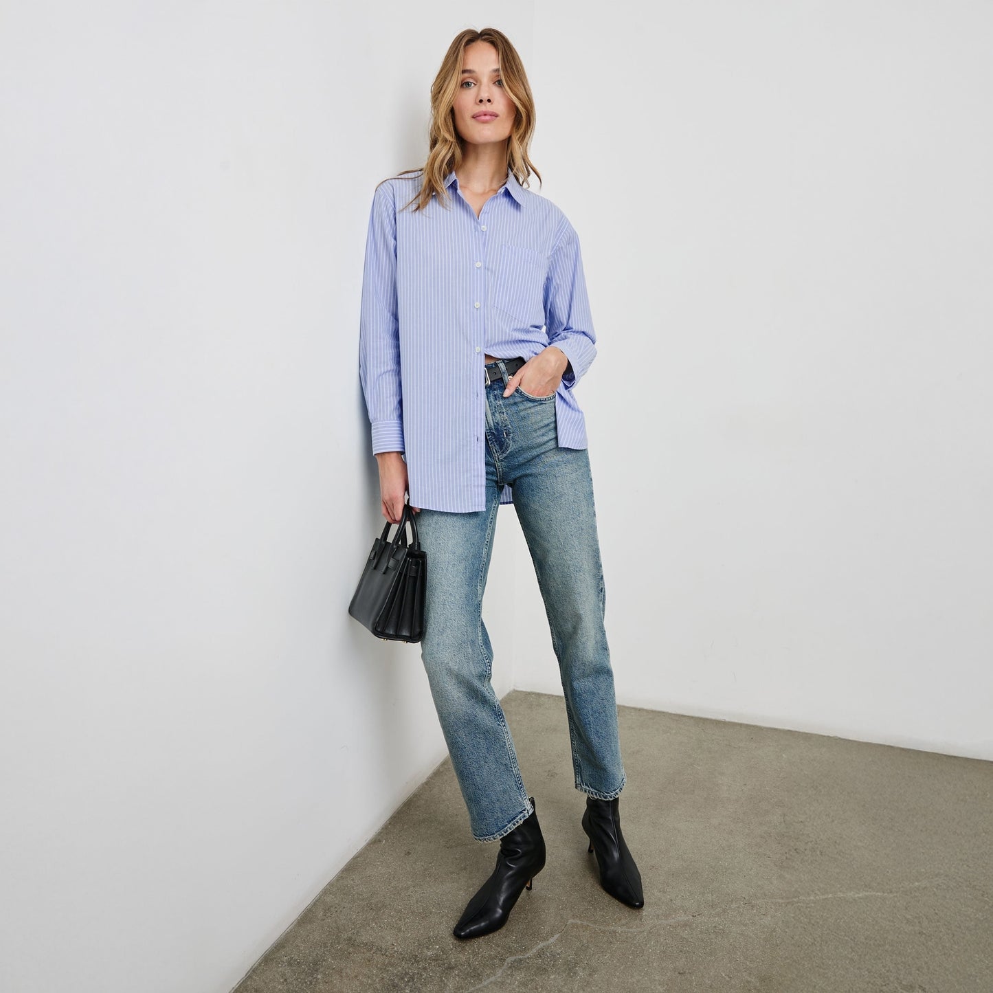 - Elsa Shirt - Oxford White Stripe