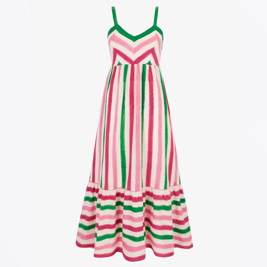 - Puglia Dress - Watermelon Stripe