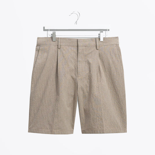 - Linton Natural Chalk Stripe Shorts