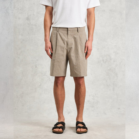 - Linton Natural Chalk Stripe Shorts