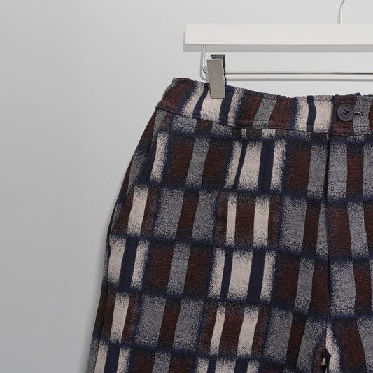 - Kurt Blurred Grid Shorts - Navy/Red