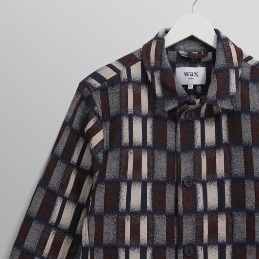 - Iggy Blurred Grid Jacket - Navy/Red