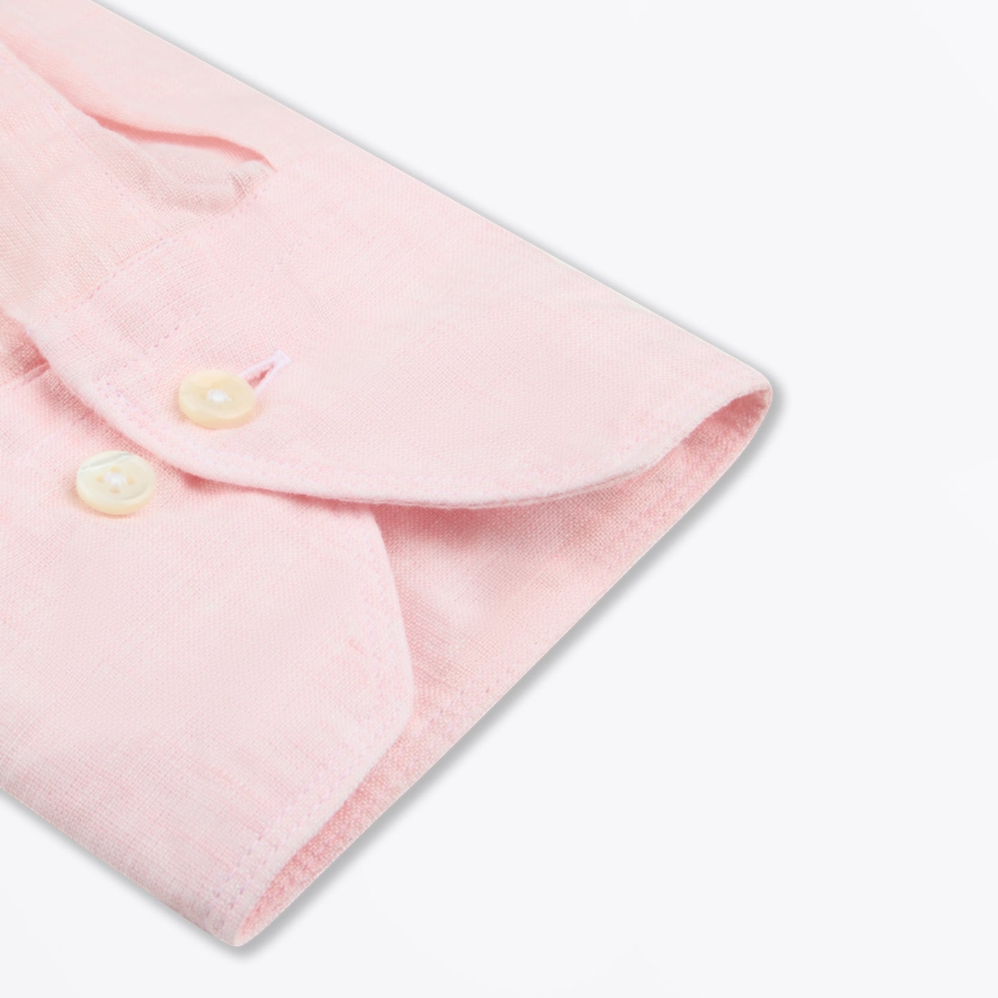 - Fitted Body Linen Shirt - Light Pink