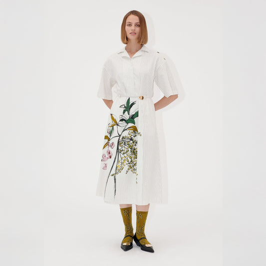 - Workwear Midi Dress - Mimosa Stripe