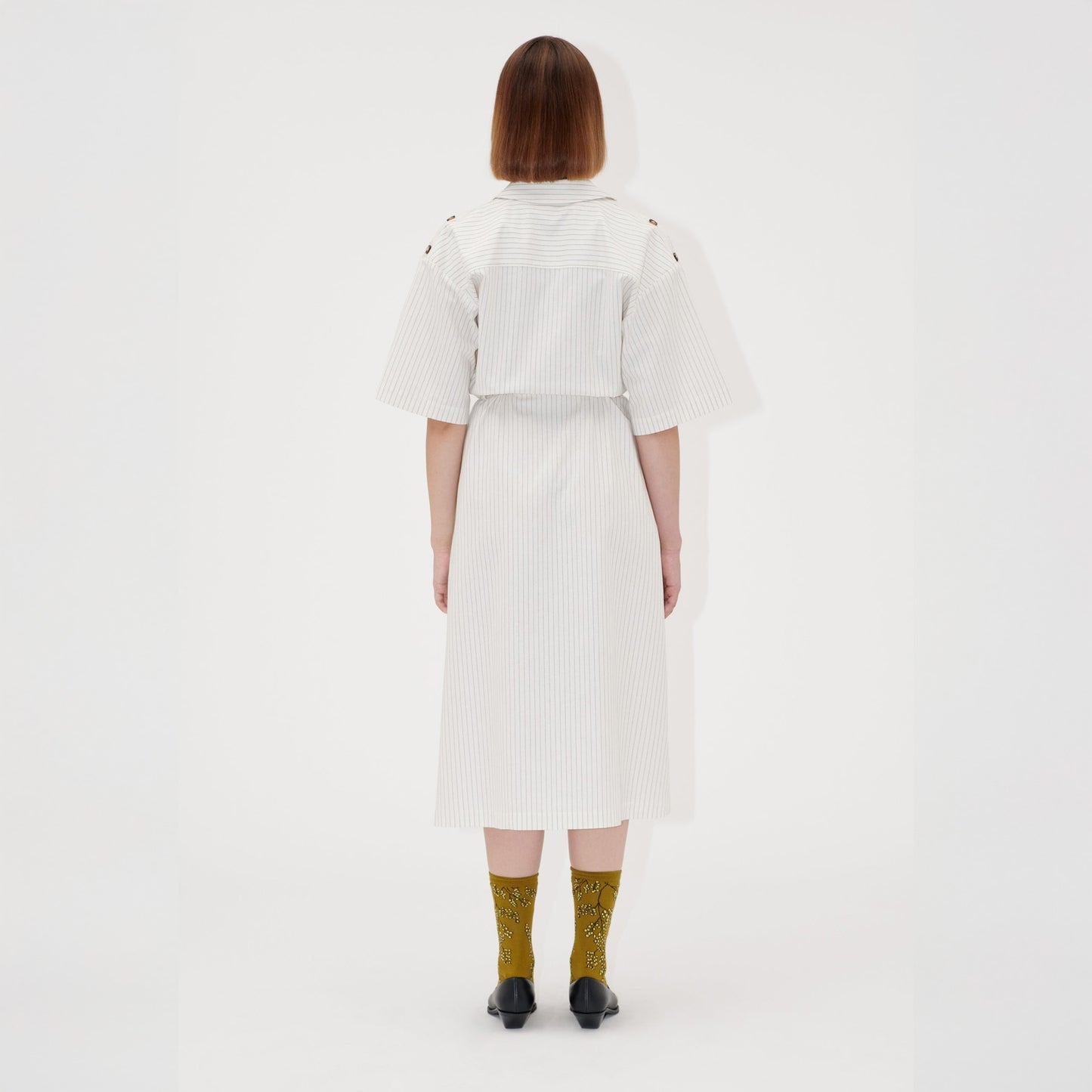 - Workwear Midi Dress - Mimosa Stripe