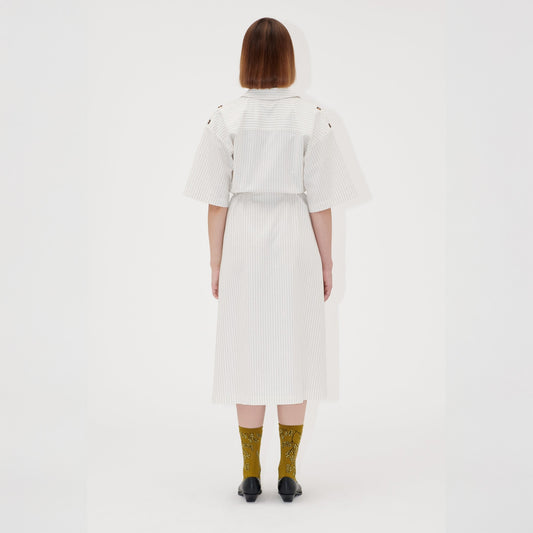 - Workwear Midi Dress - Mimosa Stripe