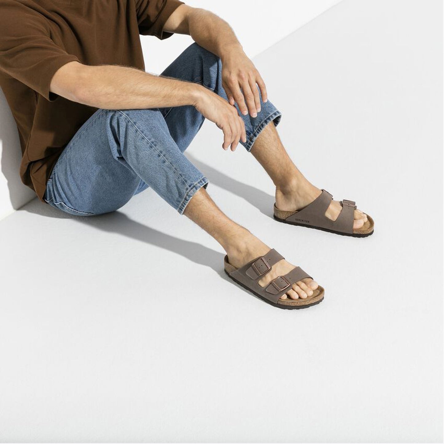 - Arizona Birko-Flor Nubuck Sandals - Mocca