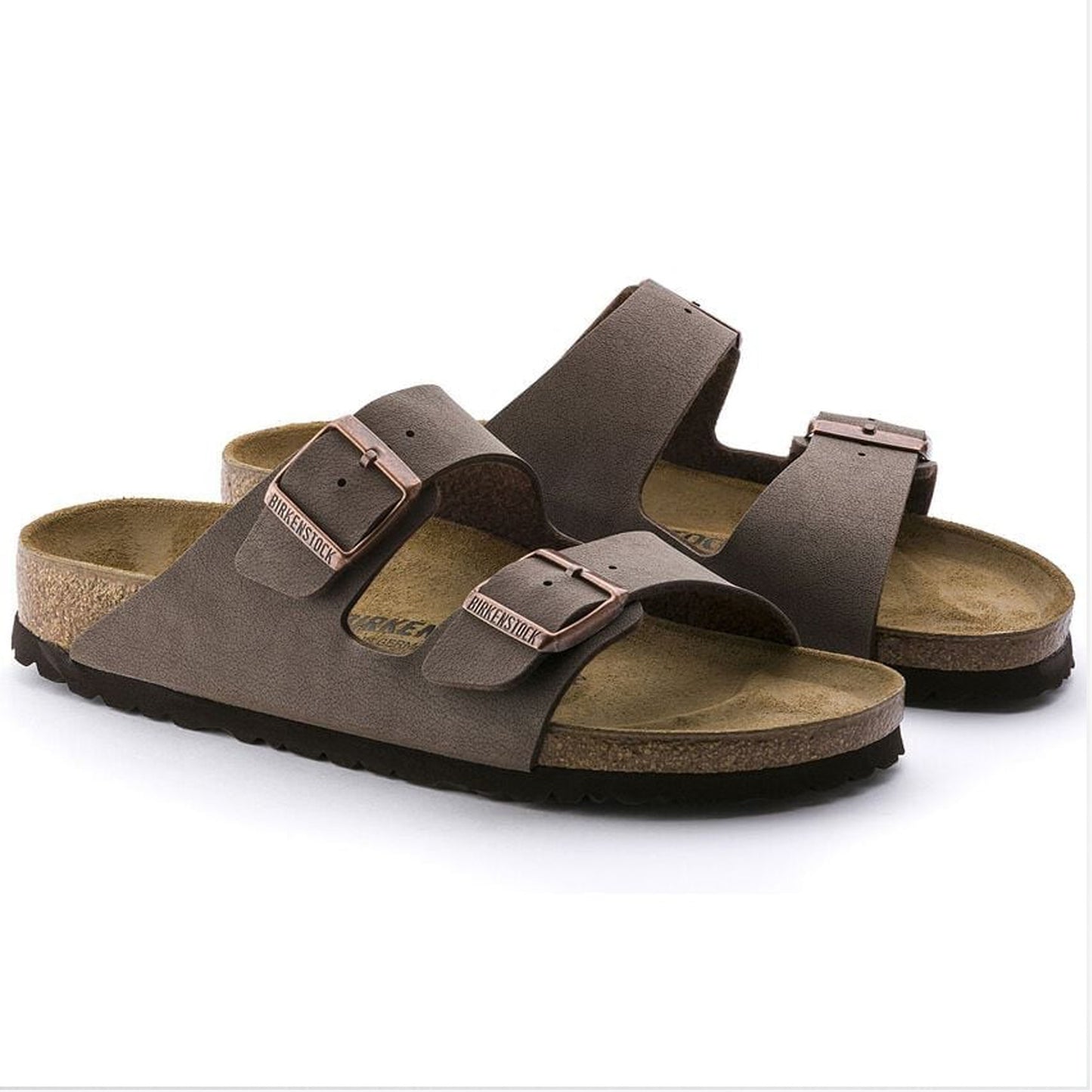 - Arizona Birko-Flor Nubuck Sandals - Mocca