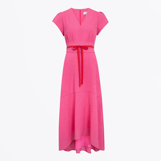 - Aria Techni Voile Maxi Dress - Crimson/Pink