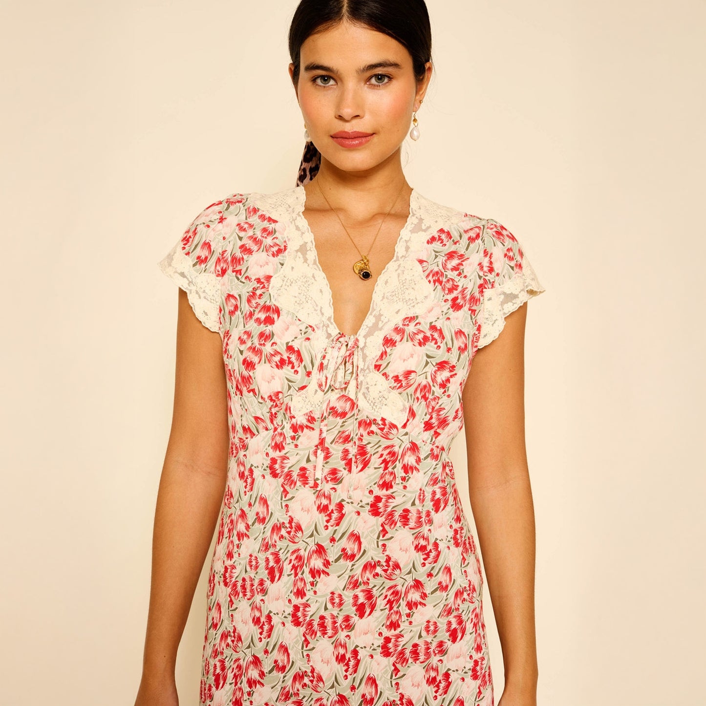 - Amari Dress - Tulips Fields Red