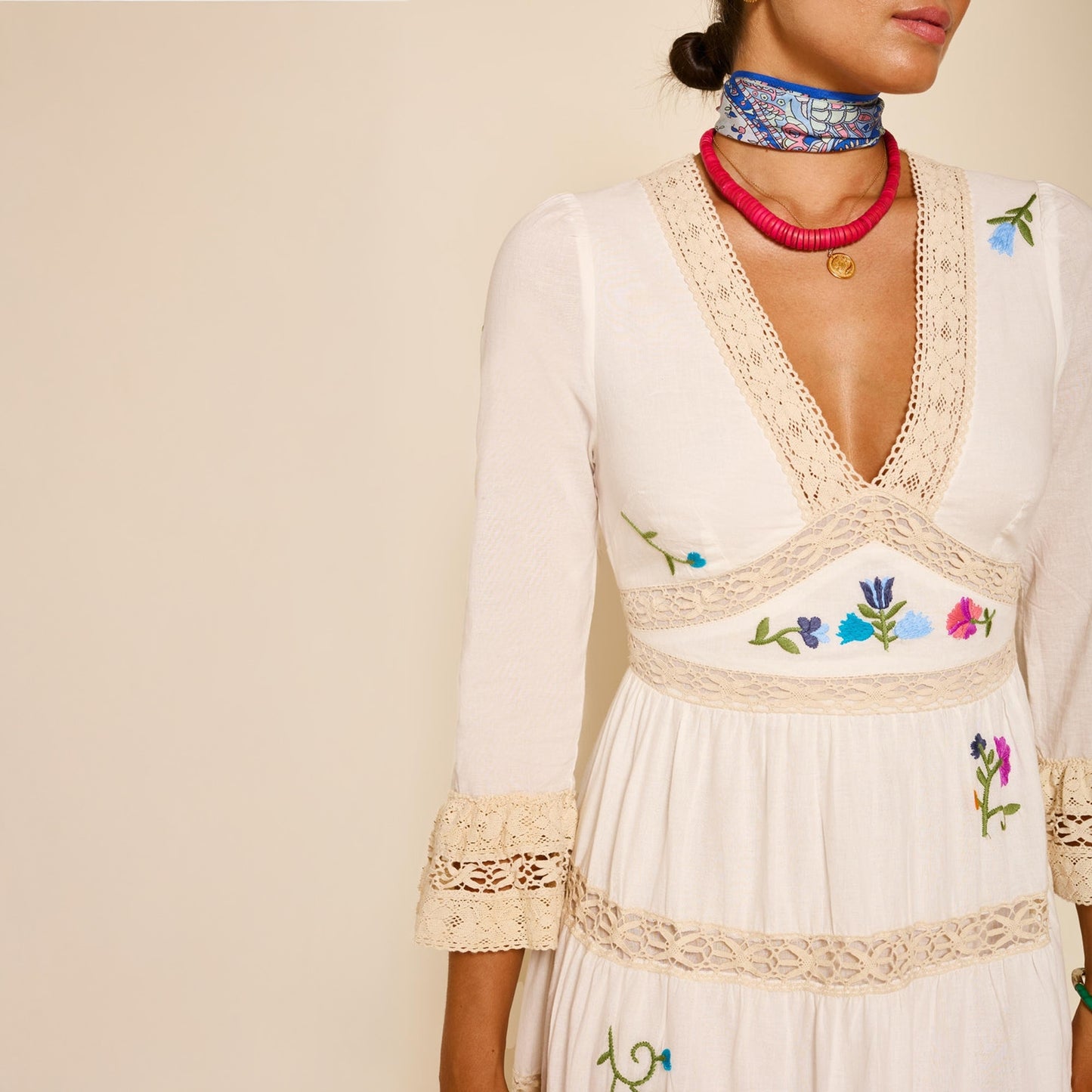 - Regine Dress - Ombre Floral Embroidery