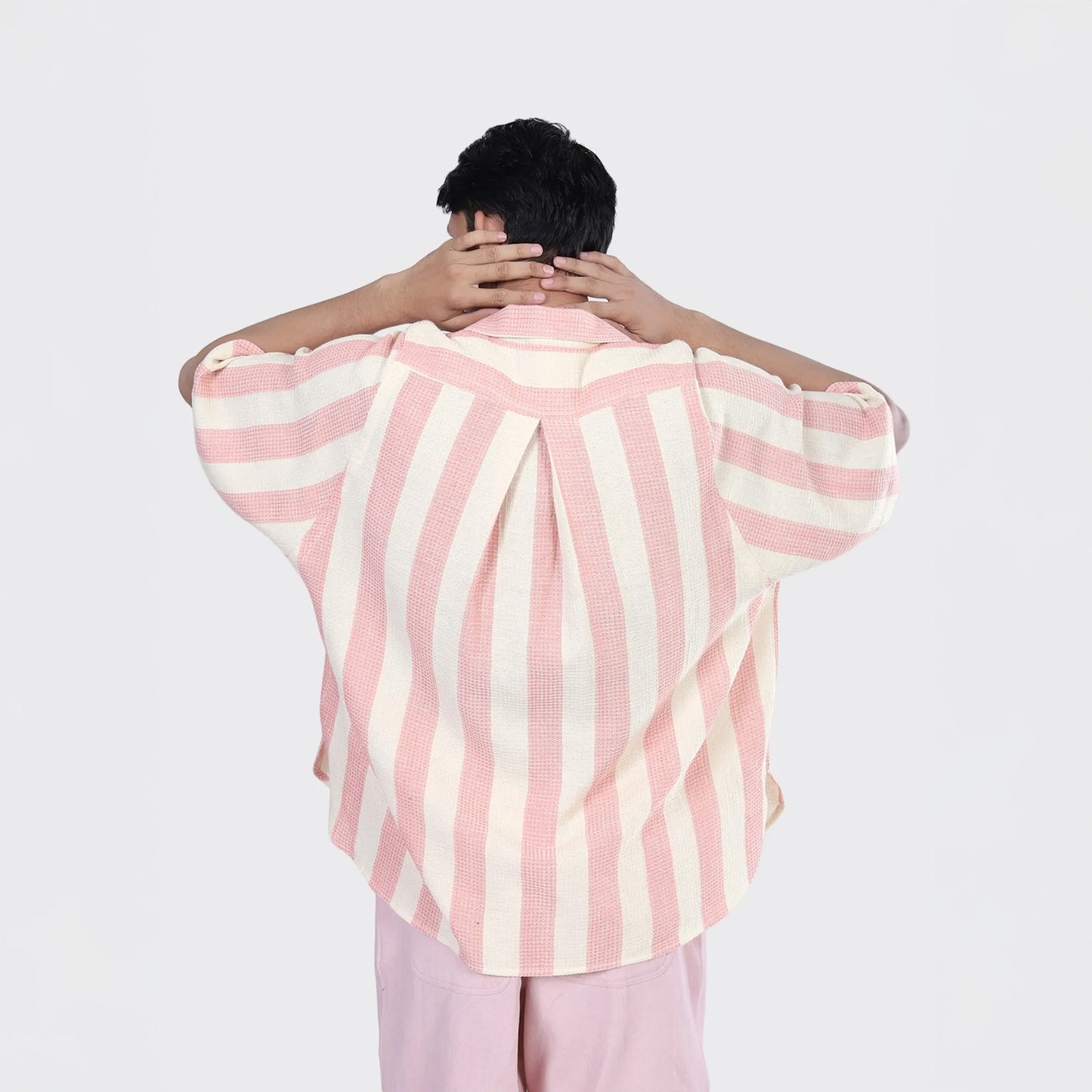 - Yusuke Handwoven Stripe Shirt - Pink