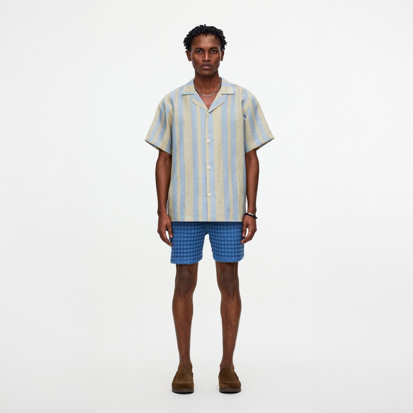 - Mist Strata Cuba Linen Shirt