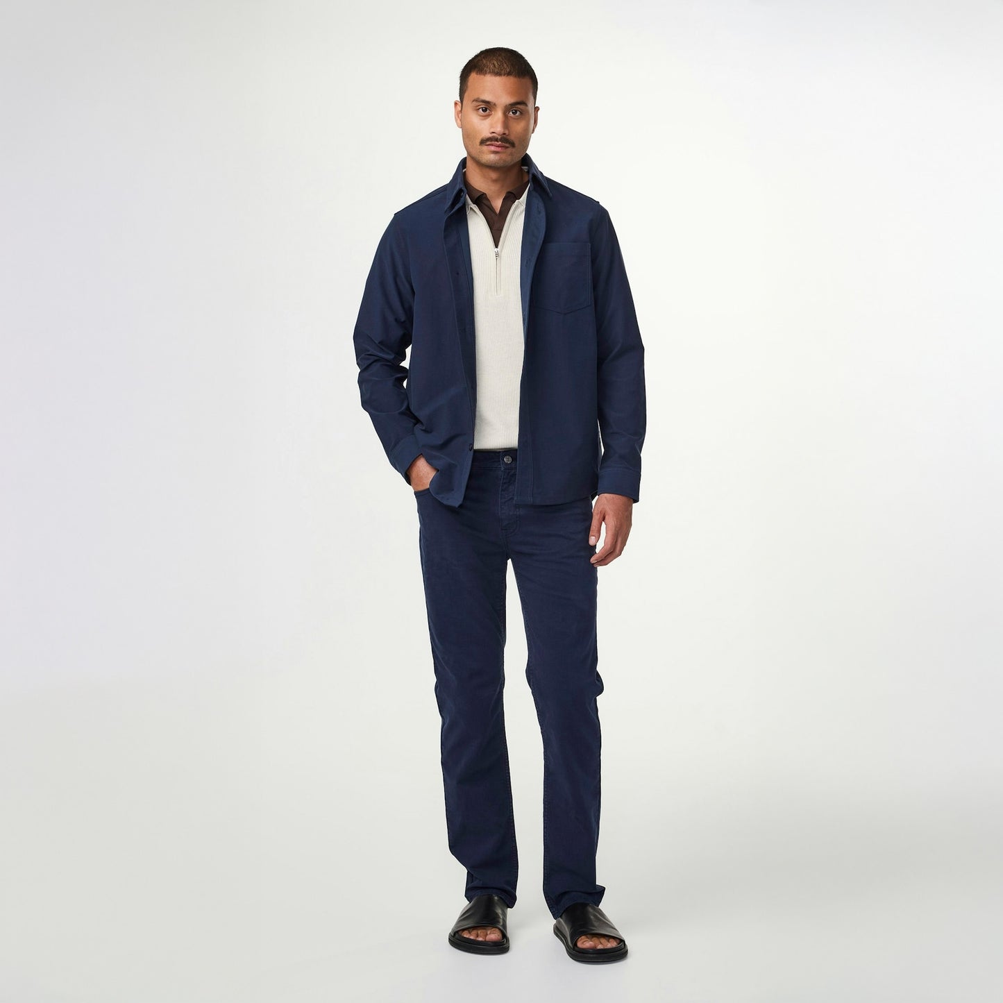 - Tony Classic Slim Fit Trousers - Navy