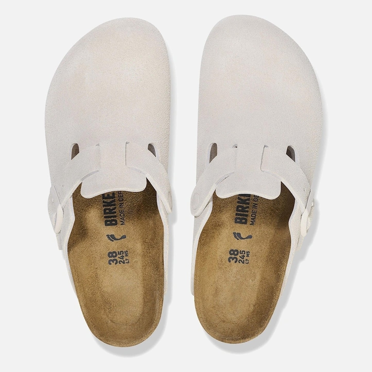 - Boston Soft Bed Suede Leather Clogs - White