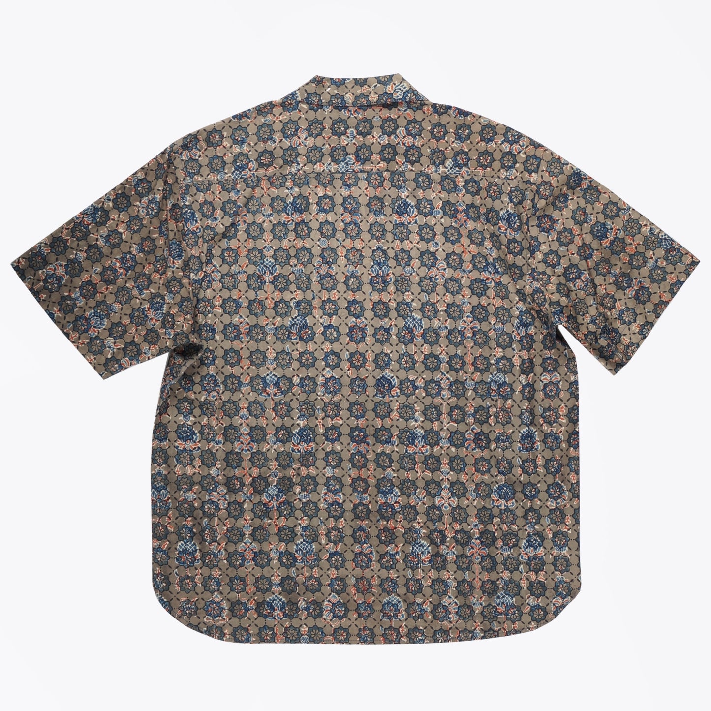 - Ronen Block Print Floral Shirt - Grey
