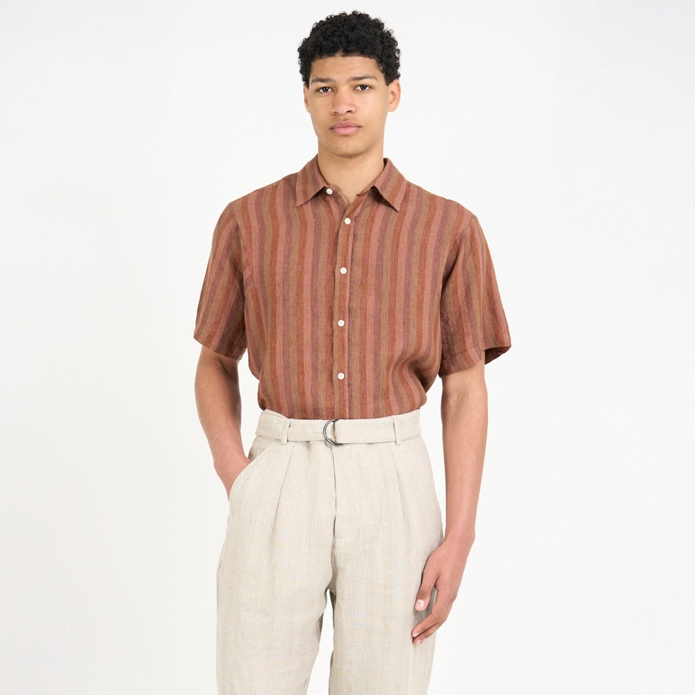 - Garrison Short Sleeve Shirt Lowson - Terracotta