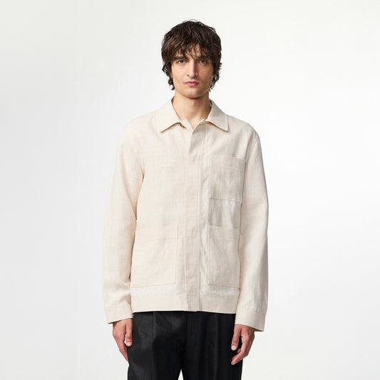 - Olav Workwear Linen Overshirt - Oat