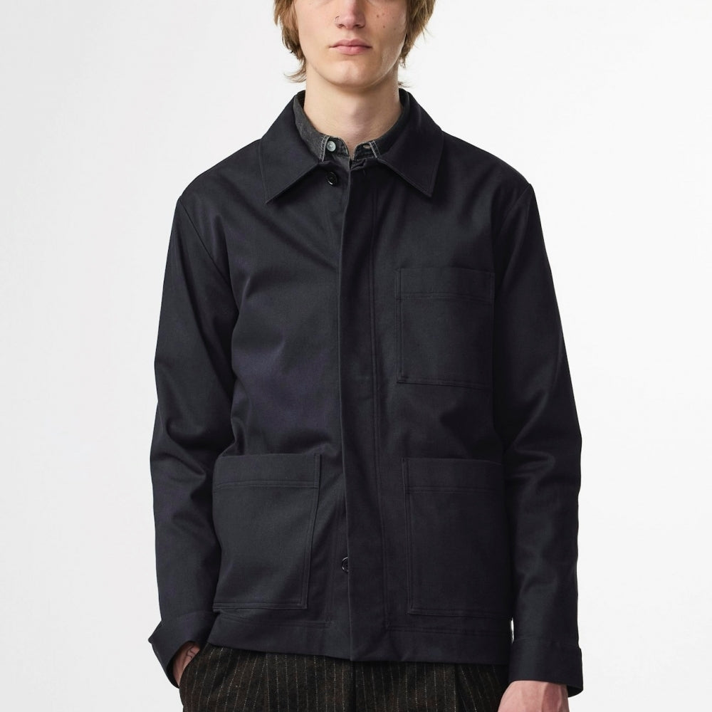 - Olav Organic Cotton Overshirt - Deep Navy