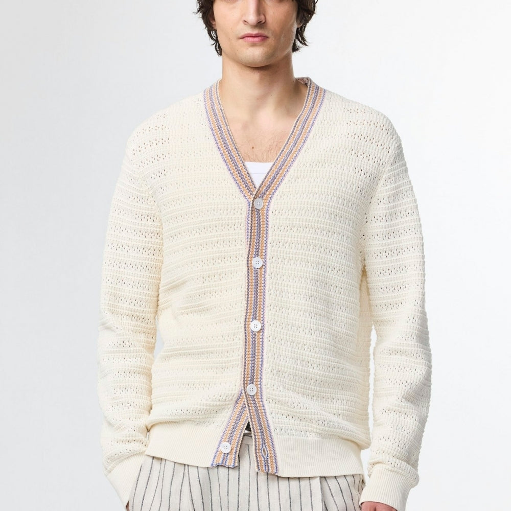 - Josh Knitted Cardigan - Ivory